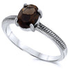 Silver Smoky Quartz Rings