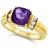 14k Yellow Gold Amethyst Rings