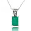 14k White Gold Emerald Necklace/Pendants