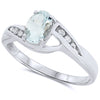 10k White Gold Aquamarine Rings