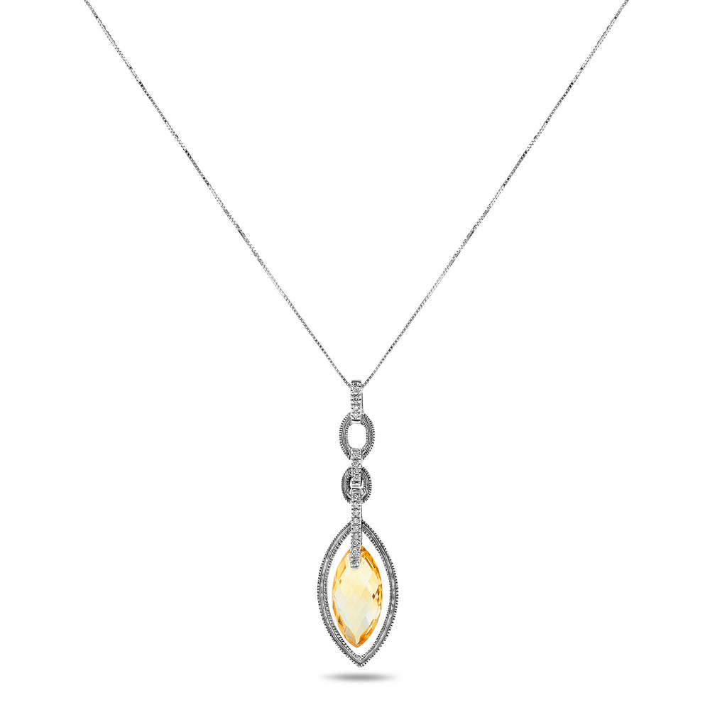 10k White Gold Citrine Necklace/Pendants