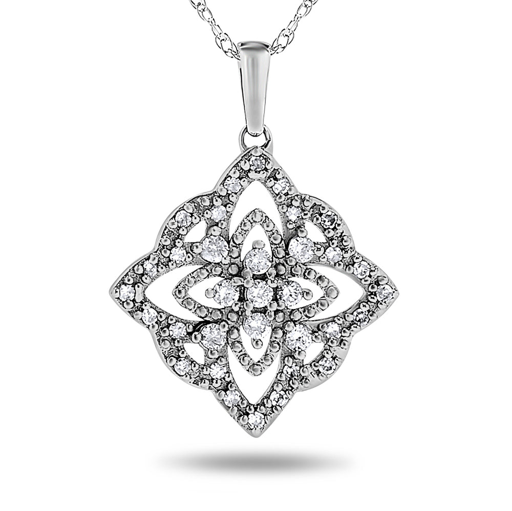 10k White Gold Diamond Necklace/Pendants