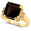 14k Yellow Gold Smoky Quartz Rings