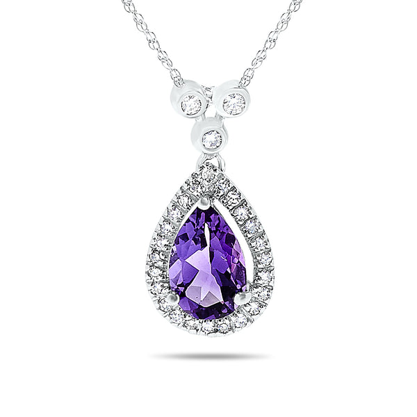 10k White Gold Amethyst Necklace/Pendants