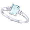 10k White Gold Aquamarine Rings