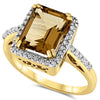 14k Yellow Gold Champange Quartz Rings