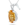 14k White Gold Citrine Necklace/Pendants