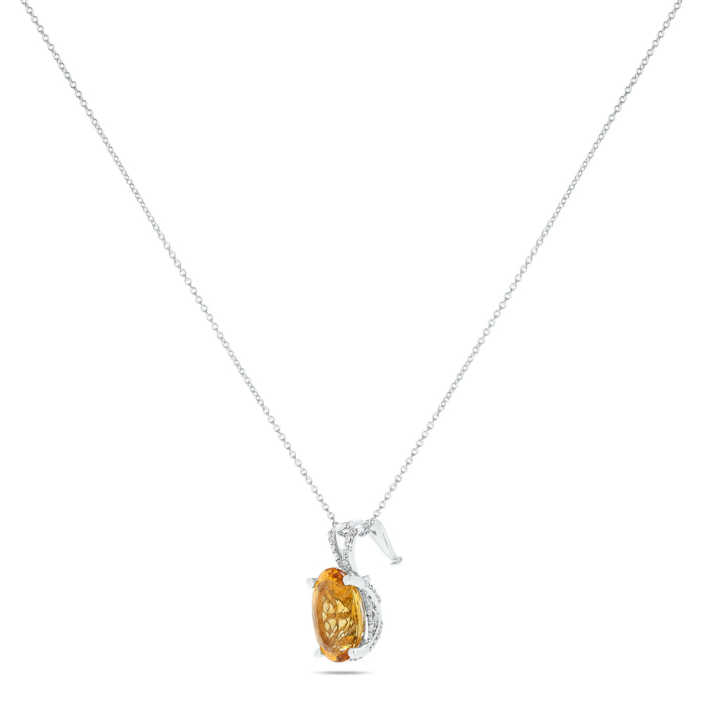 14k White Gold Citrine Necklace/Pendants