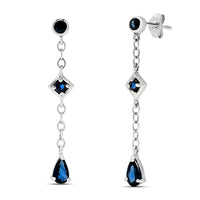 14k White Gold Sapphire Earrings