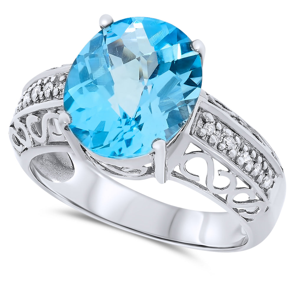 14k White Gold Topaz Rings