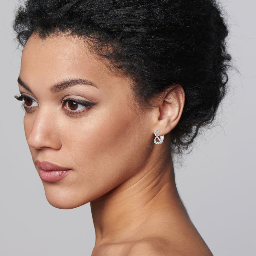 Silver Diamond Earrings