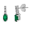 10k White Gold Emerald Earrings