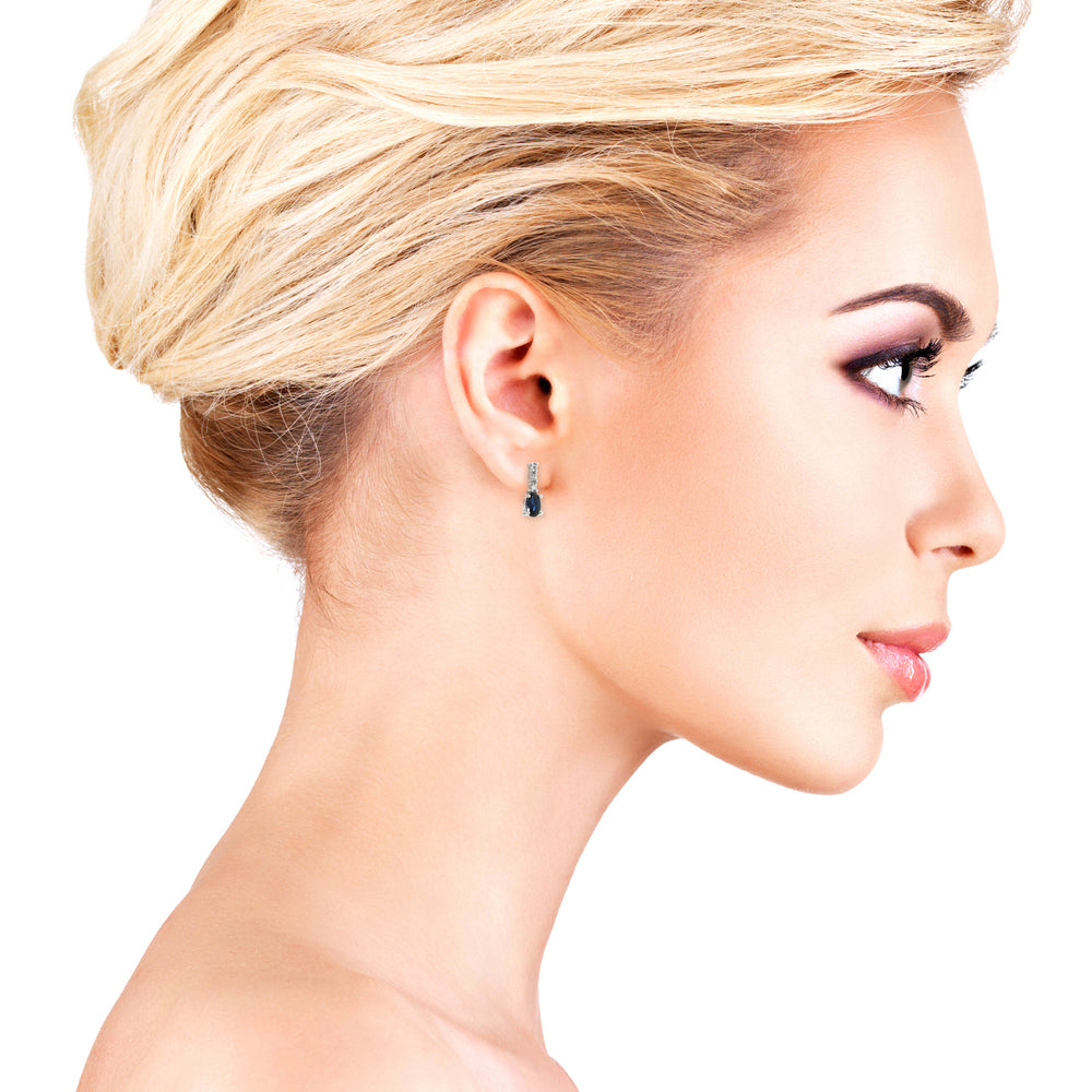10k White Gold Sapphire Earrings
