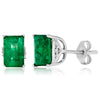 14k White Gold Emerald Earrings