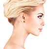 14k White Gold Emerald Earrings