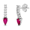 14k White Gold Ruby Earrings