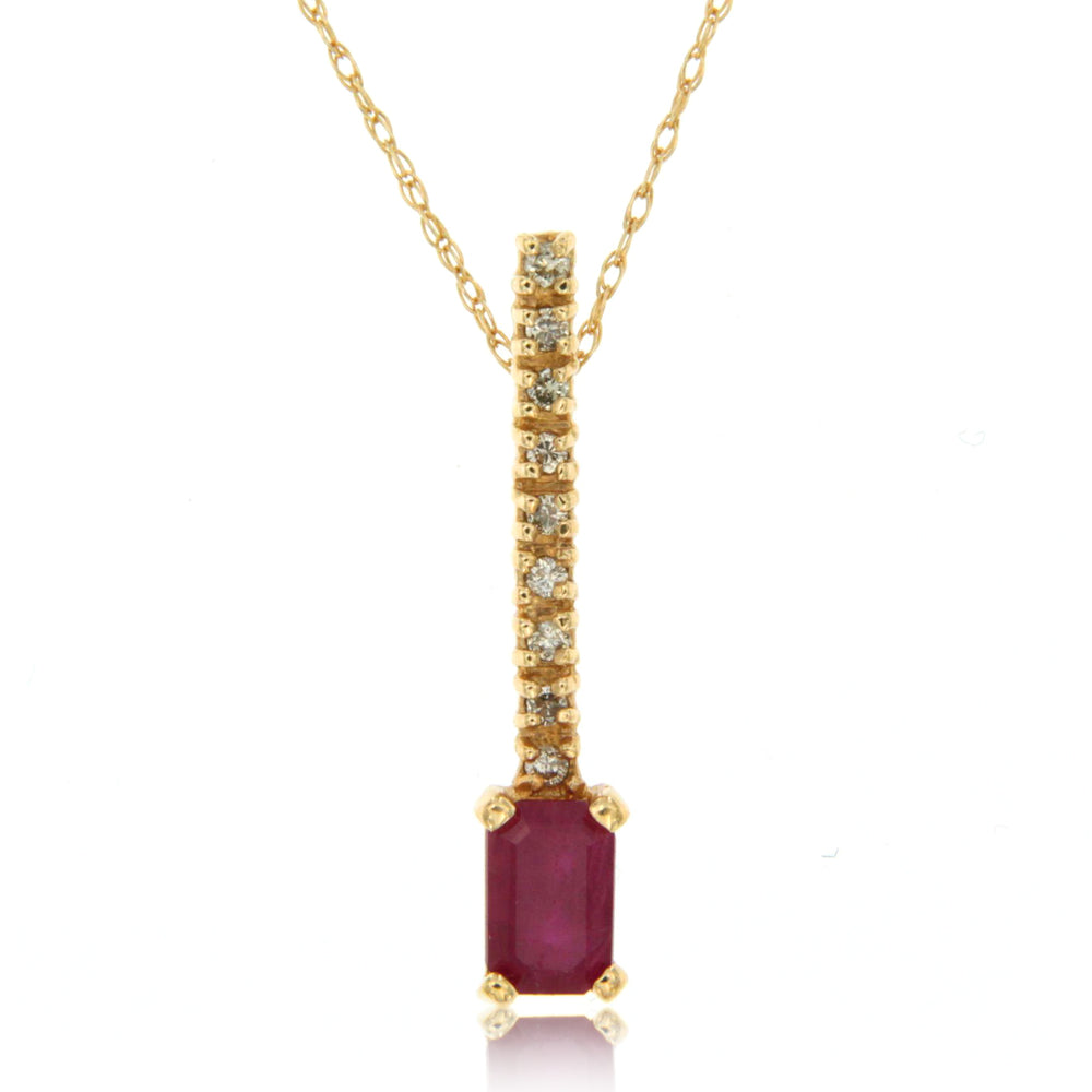 14k Yellow Gold Ruby Necklace/Pendants