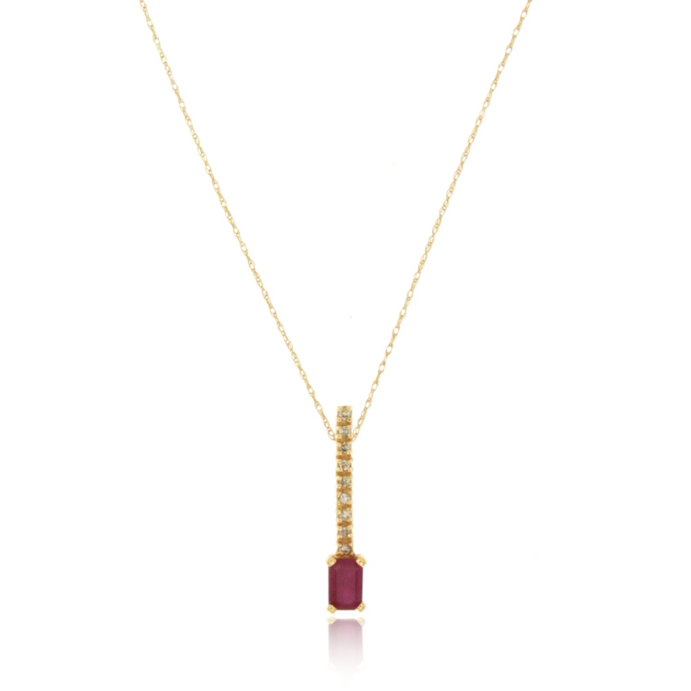 14k Yellow Gold Ruby Necklace/Pendants