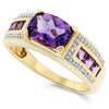 14k Yellow Gold Amethyst Rings