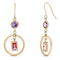 10k Yellow Gold Multi Gem Earrings