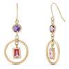 10k Yellow Gold Multi Gem Earrings