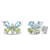 10k White Gold Multi Gem Earrings