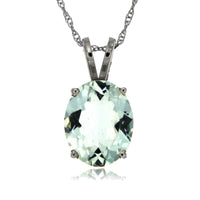 14k White Gold Aquamarine Necklace/Pendants