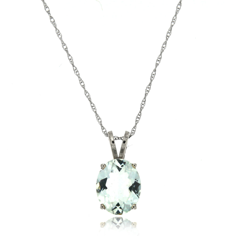 14k White Gold Aquamarine Necklace/Pendants