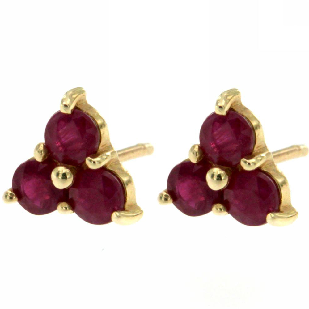 14k Yellow Gold Ruby Earrings