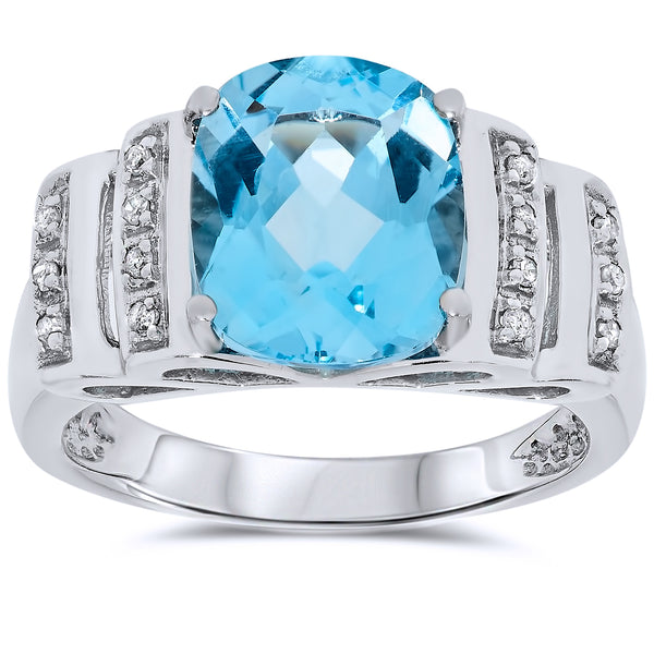 14k White Gold Topaz Rings