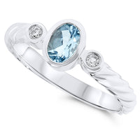 14k White Gold Aquamarine Rings