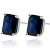 14k White Gold Sapphire Earrings