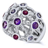 Silver Multi Gem Rings