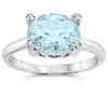 14k White Gold Aquamarine Rings