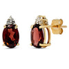 14k Yellow Gold Garnet Earrings