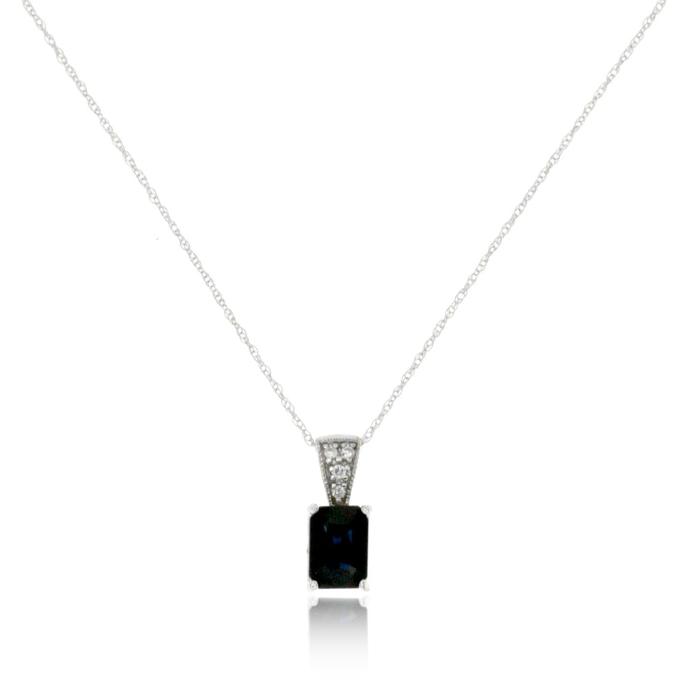 14k White Gold Sapphire Necklace/Pendants