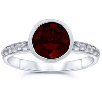 Silver Garnet Rings