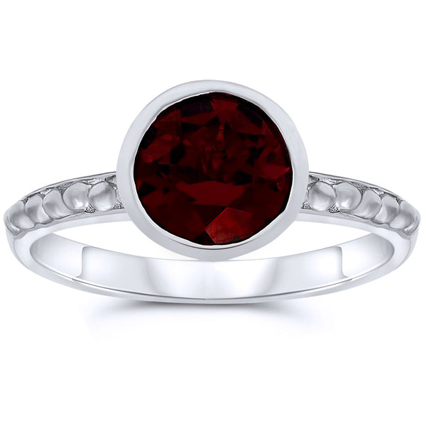 Silver Garnet Rings