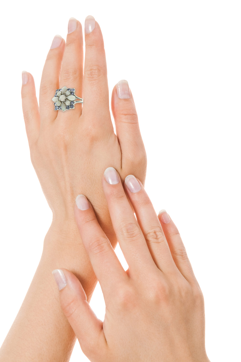 14k White Gold Multi Gem Rings