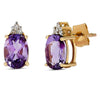 14k Yellow Gold Amethyst Earrings