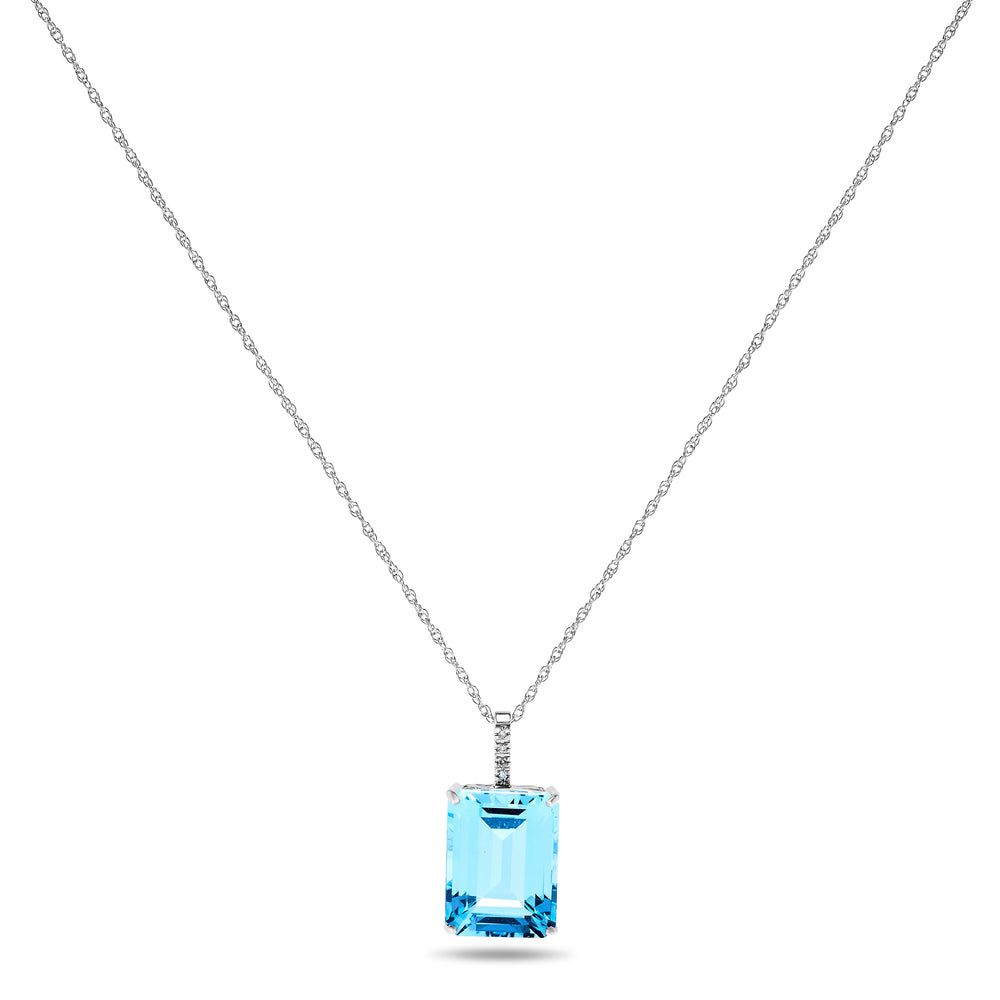 10k White Gold Topaz Necklace/Pendants