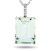 10k White Gold Green Amethyst Necklace/Pendants