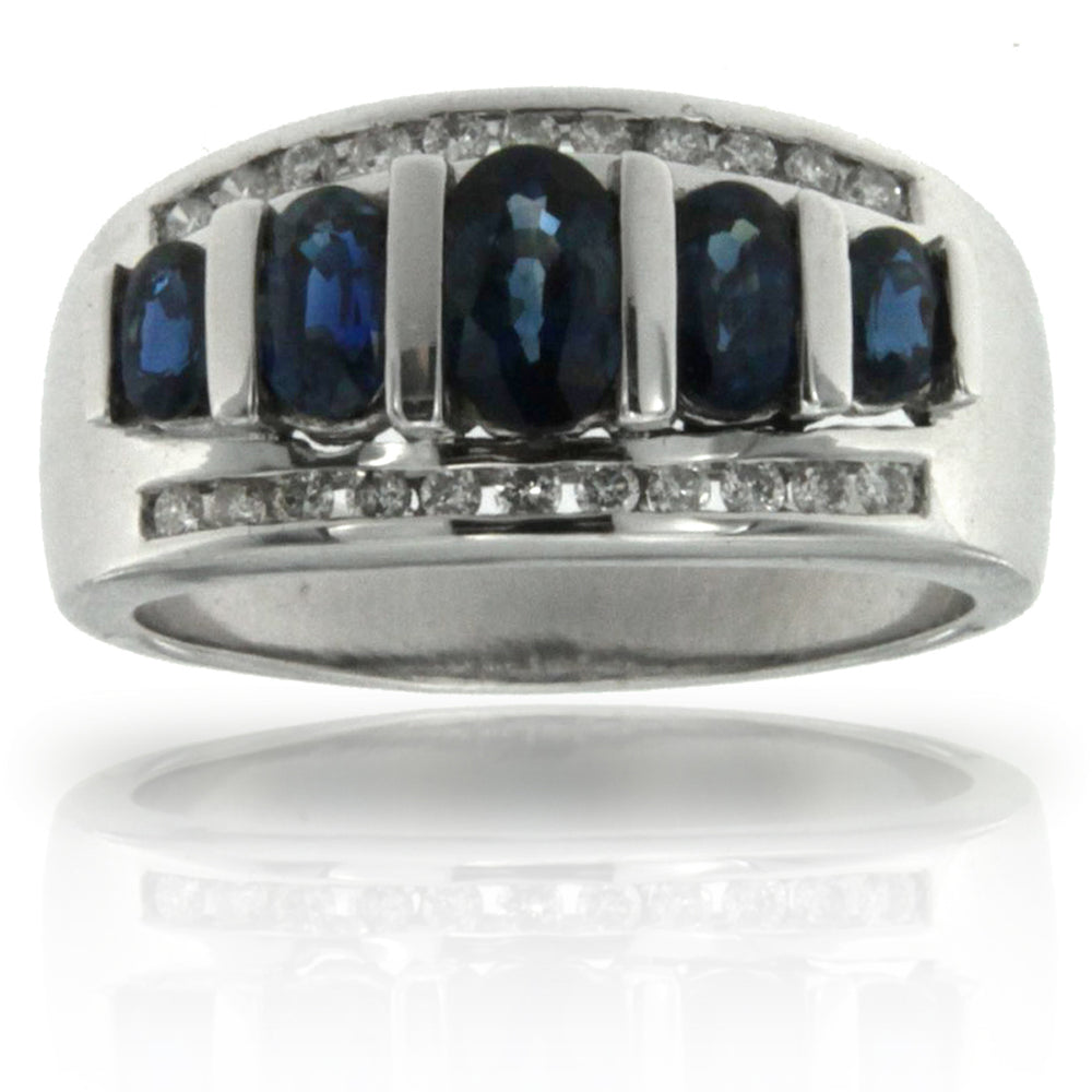 14k White Gold Sapphire Rings