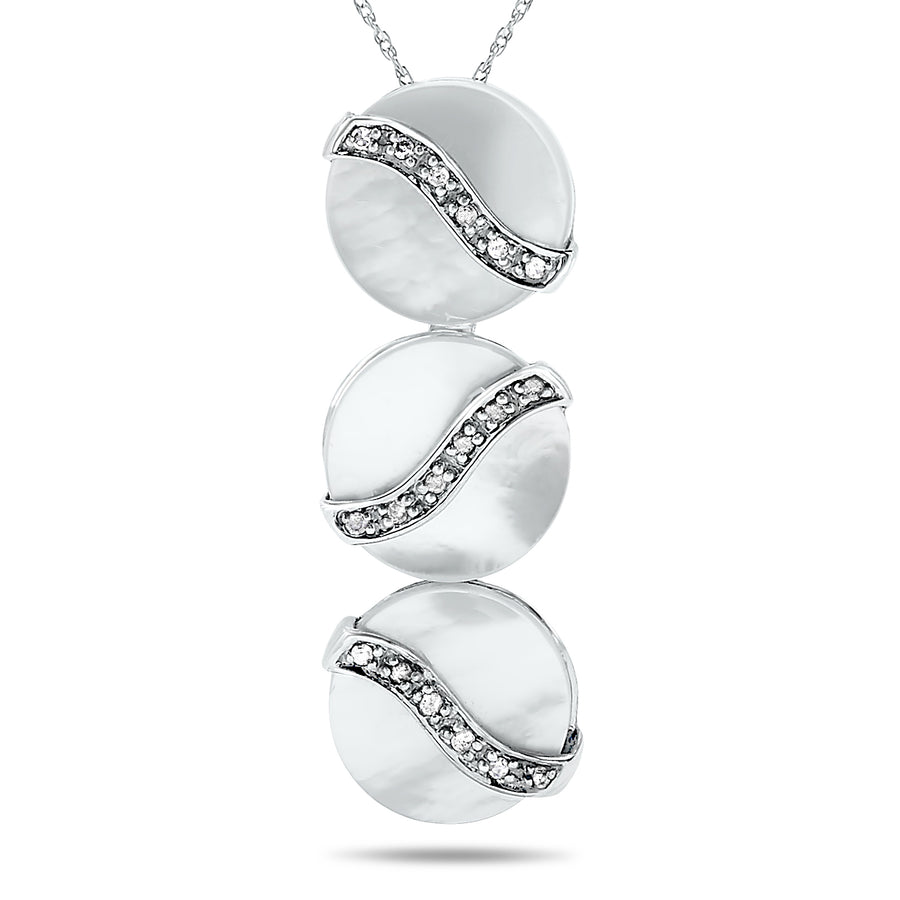 10k White Gold Mother of Pearl Necklace/Pendants