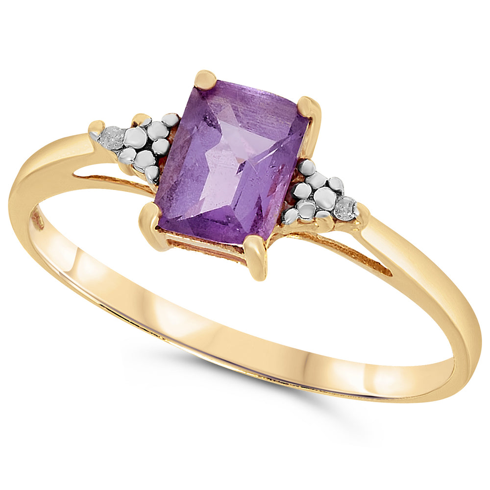 10k Yellow Gold Amethyst Rings