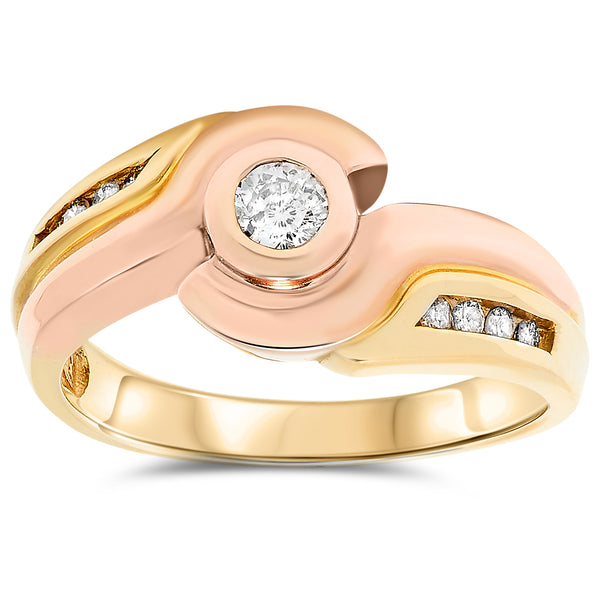 14k Two Tone Gold Diamond Rings