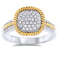 14k Two Tone Gold Diamond Rings