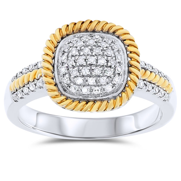 14k Two Tone Gold Diamond Rings