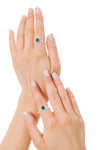 14k White Gold Emerald Rings