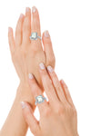 14k White Gold Green Amethyst Rings